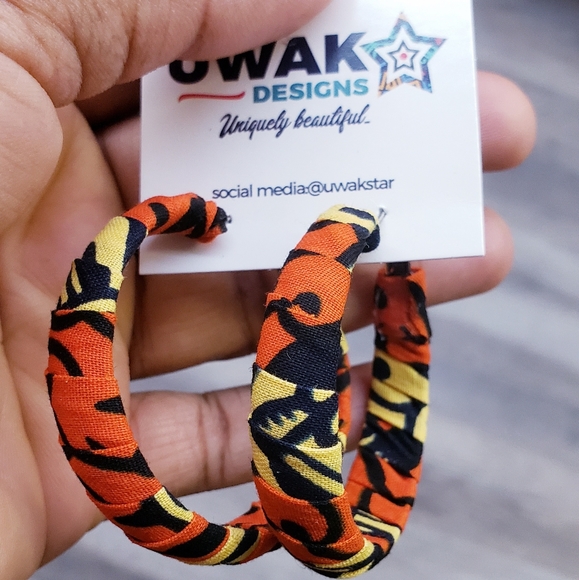 Handmade Ankara(African print) earrings - Picture 2 of 2